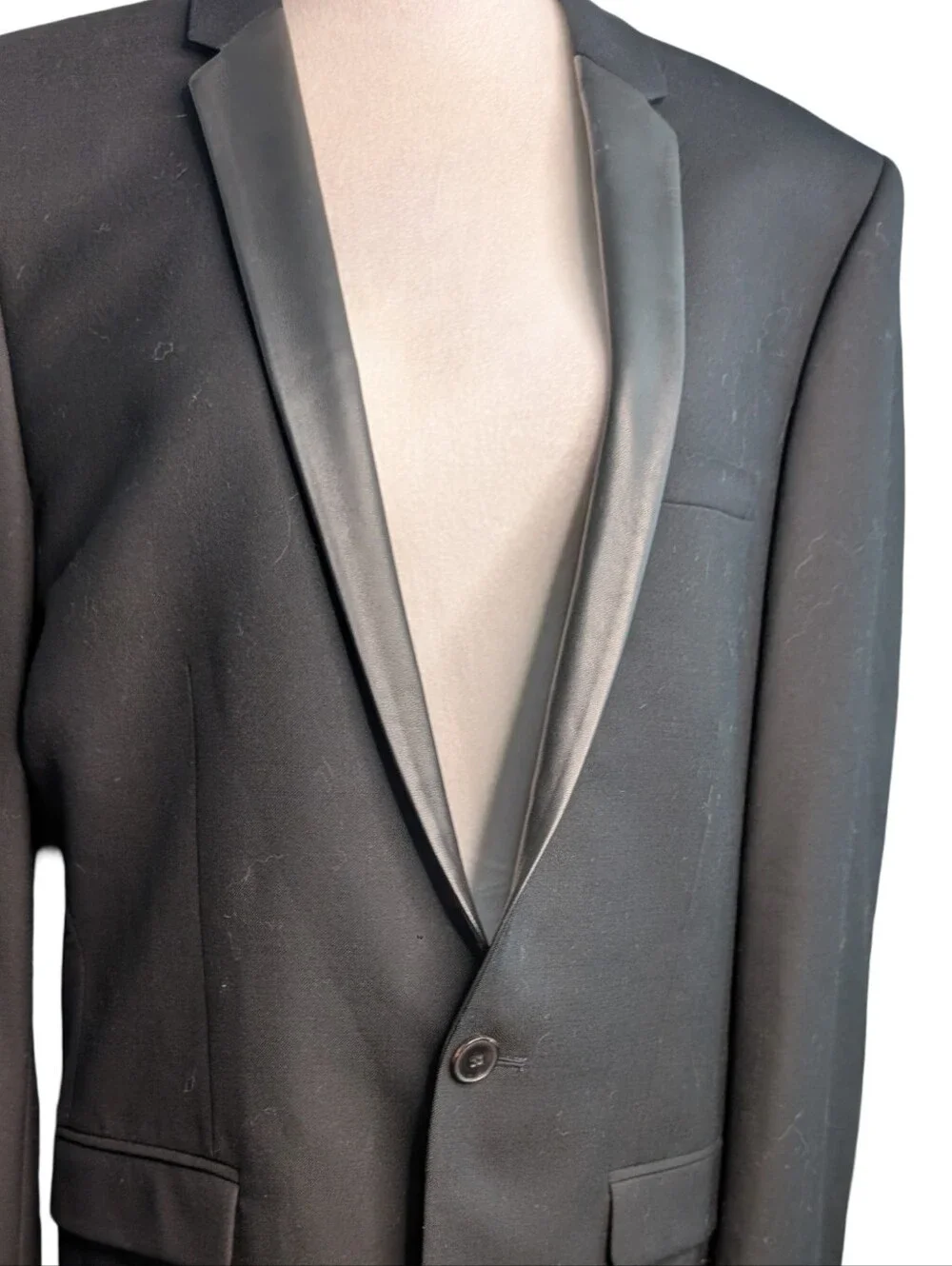 Sandro Paris Black Wool Tuxedo Blazer Size EU 52